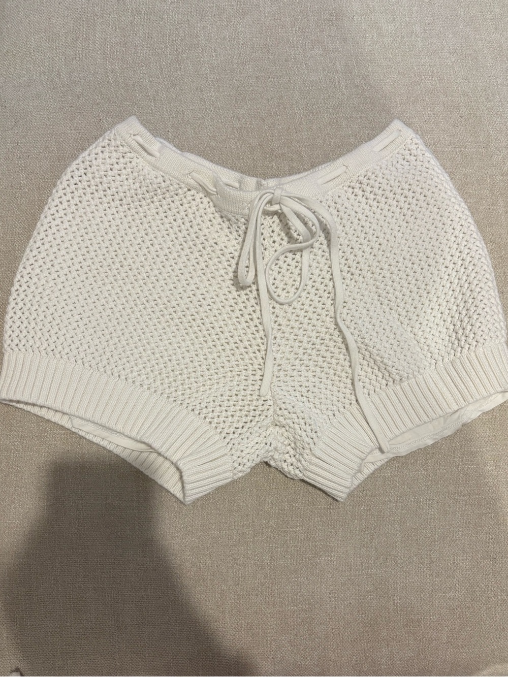 Electric & Rose Cream Knit Athletic Lounge Shorts